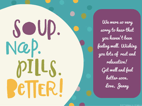 anytime, thinking of you greeting - Get Well Soup 