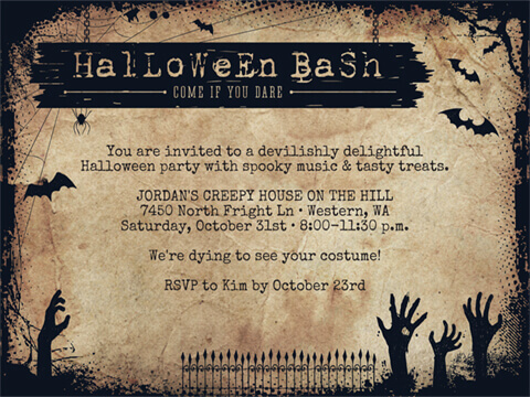 Halloween Invite Graveyard Guests