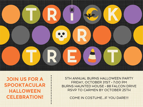 Halloween Invite  Spooky Circles