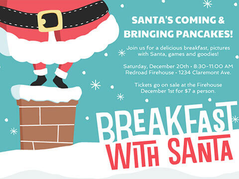 Christmas Invite Santa Breakfast
