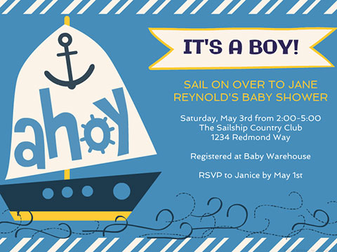 Ahoy Baby  -  Smilebox Baby Shower  Invitation  