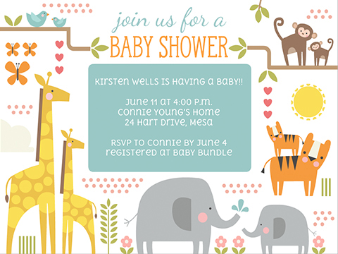 Baby Shower Safari  -  Smilebox Baby Shower  Invitation  