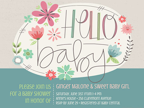 Hello Baby  -  Smilebox Baby Shower  Invitation  