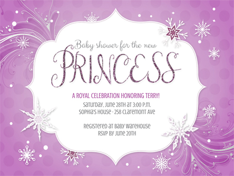 Snowflake Baby Princess  -  Smilebox Baby Shower  Invitation  