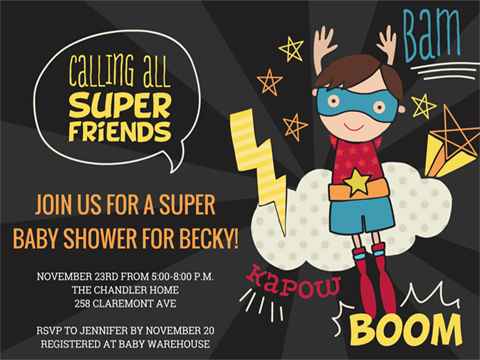 Super Baby Shower  -  Smilebox Baby Shower  Invitation  