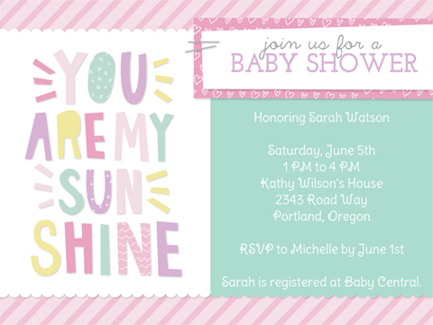 You Are My Sunshine  -  Smilebox Baby Shower  Invitation  