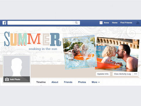 Doodle Summer Facebook  -  Smilebox Anytime Facebook cover