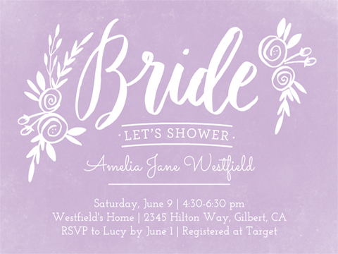 Bridal Shower invite-Bride Bouquet Shower