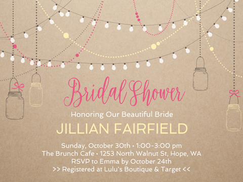 Bridal Shower invite - Rustic Bridal Shower 