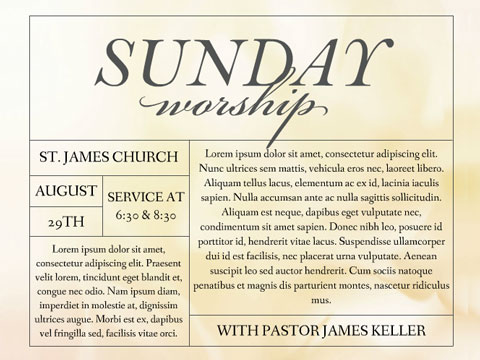 church flyer - Sunday Worship