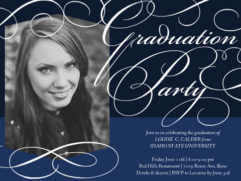 Graduation invite - Graduation Swirls