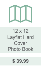 12x12 Layflat Hard Cover Photo Book